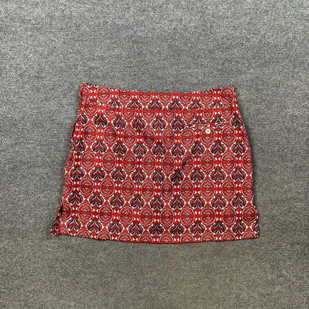 Sport Haley Skort Womens 12 Multi Paisley Print Built In Shorts Side Zip Pockets
